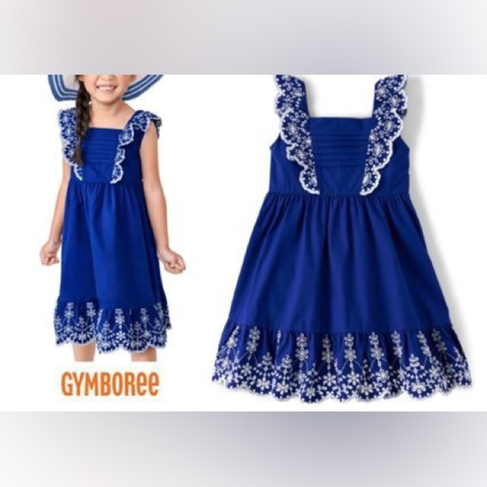 Girls Mommy And Me Eyelet Dress - Blue Belle
